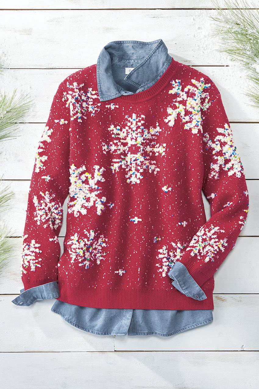 Snowflake Bouclé Pullover | Coldwater Creek