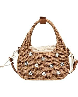 Straw Purses for Women Trendy Summer Woven Tote Bag Straw Basket Crossbody Wicker Purses and Hand... | Amazon (US)