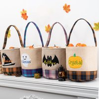 Personalized Halloween Trick Or Treat Basket Applique Pumpkin, Ghost, Bat, Kids Toddler Candy Bag | Etsy (US)