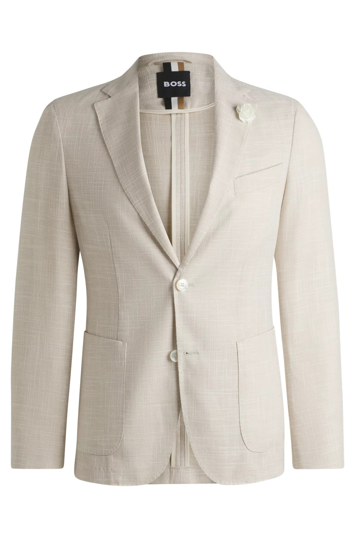 Slim-fit blazer in micro-patterned fabric | Hugo Boss (US)