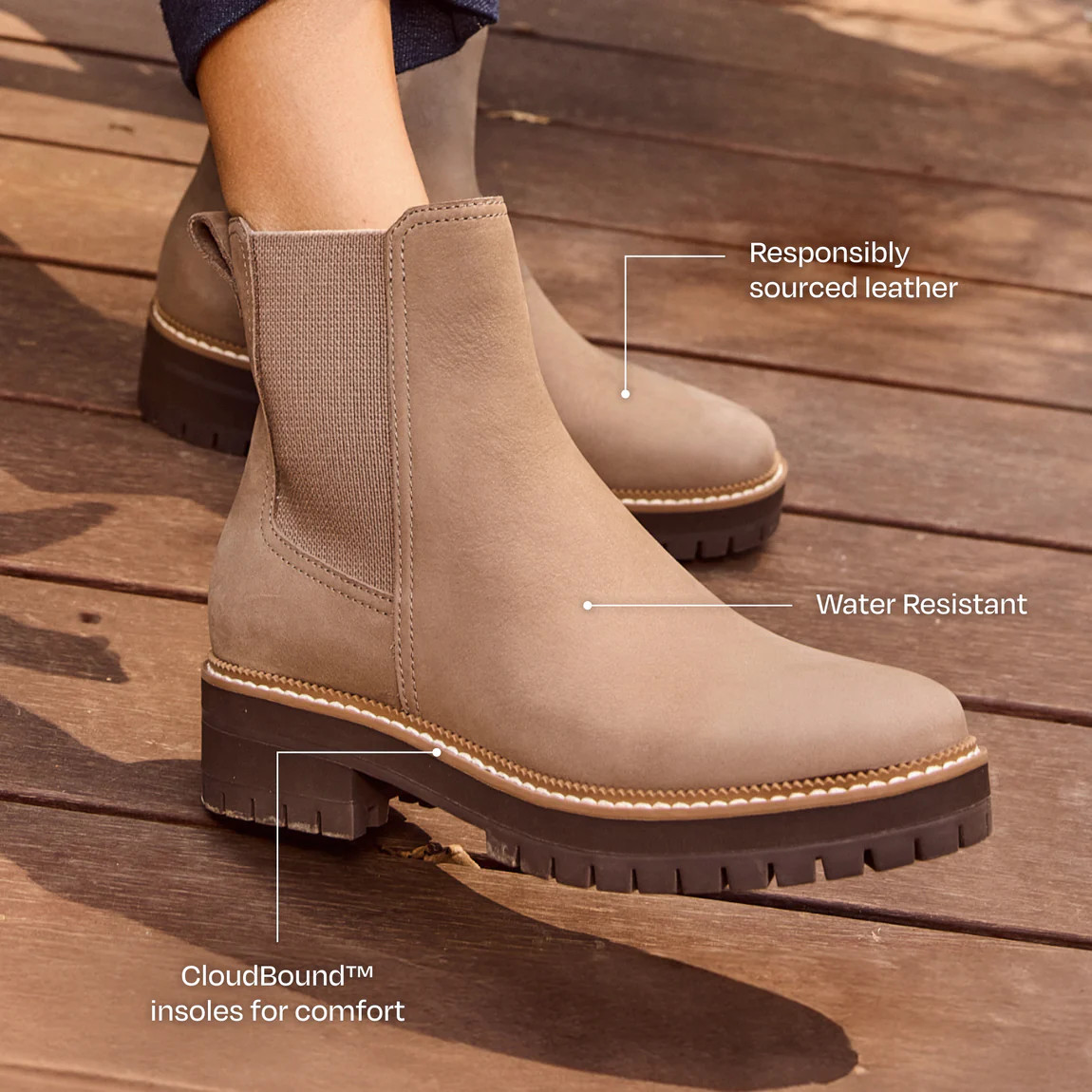 Bennet Boot - Water Resistant Dune Grey Nubuck Leather | Toms EMEA