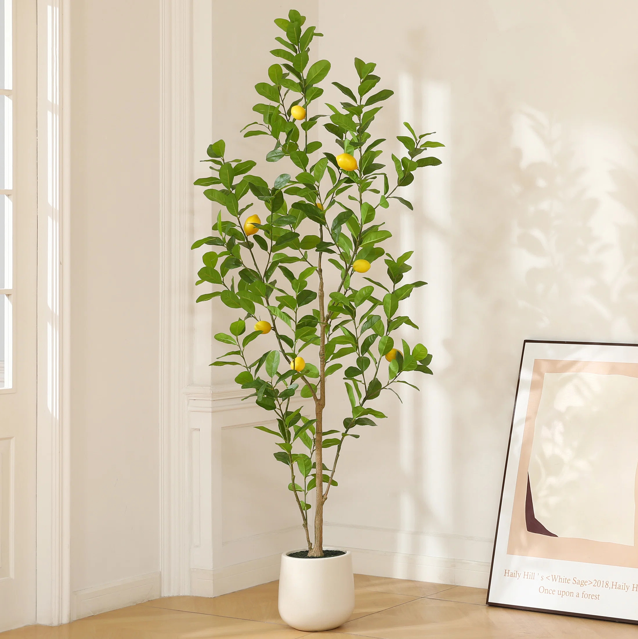 Adcock Artificial Plastic Lemon Tree in Pot, Pre Potted Faux Greenry Lemon Plant for Home Decor | Wayfair North America