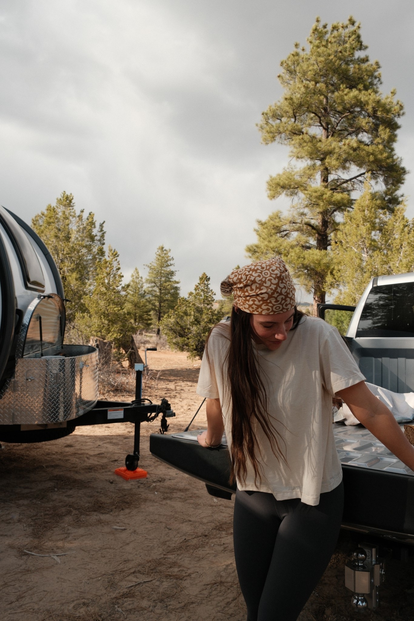 Camping fit! Bamboo at top with leggings and a bandana 🌿 

#LTKPetite #LTKSummerEdit #LTKActive