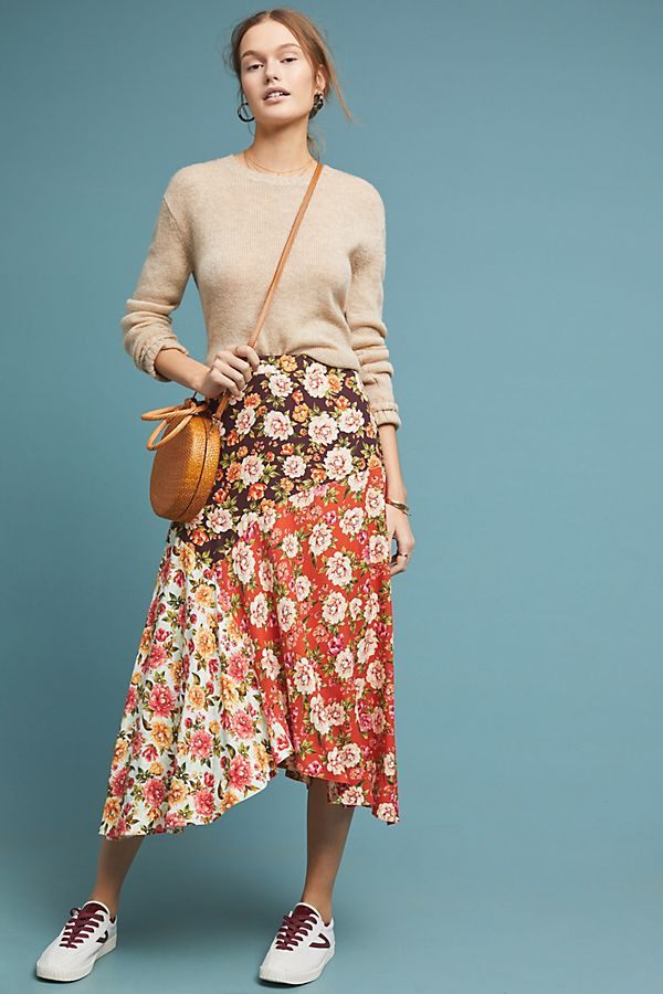 Farm Rio Patchwork Floral Skirt | Anthropologie (US)