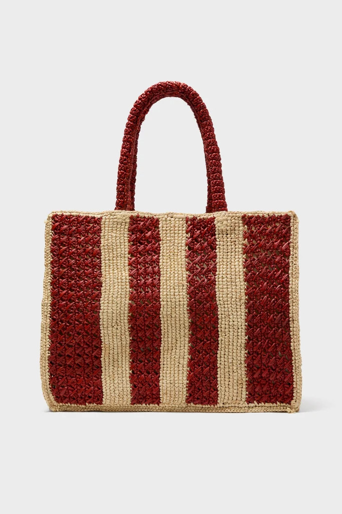 Natural and Rust Serena Large Striped Tote | Tuckernuck (US)