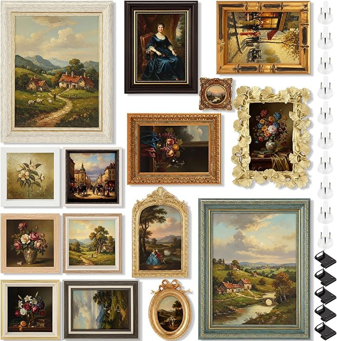 Kathfly 15 Pack Vintage Picture Frames for Wall or Tabletop Display Ornate French Country Frames ... | Amazon (US)