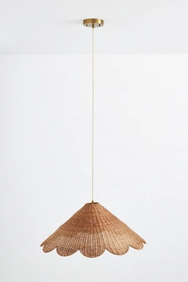 Maude Scalloped Rattan Pendant | Anthropologie (US)