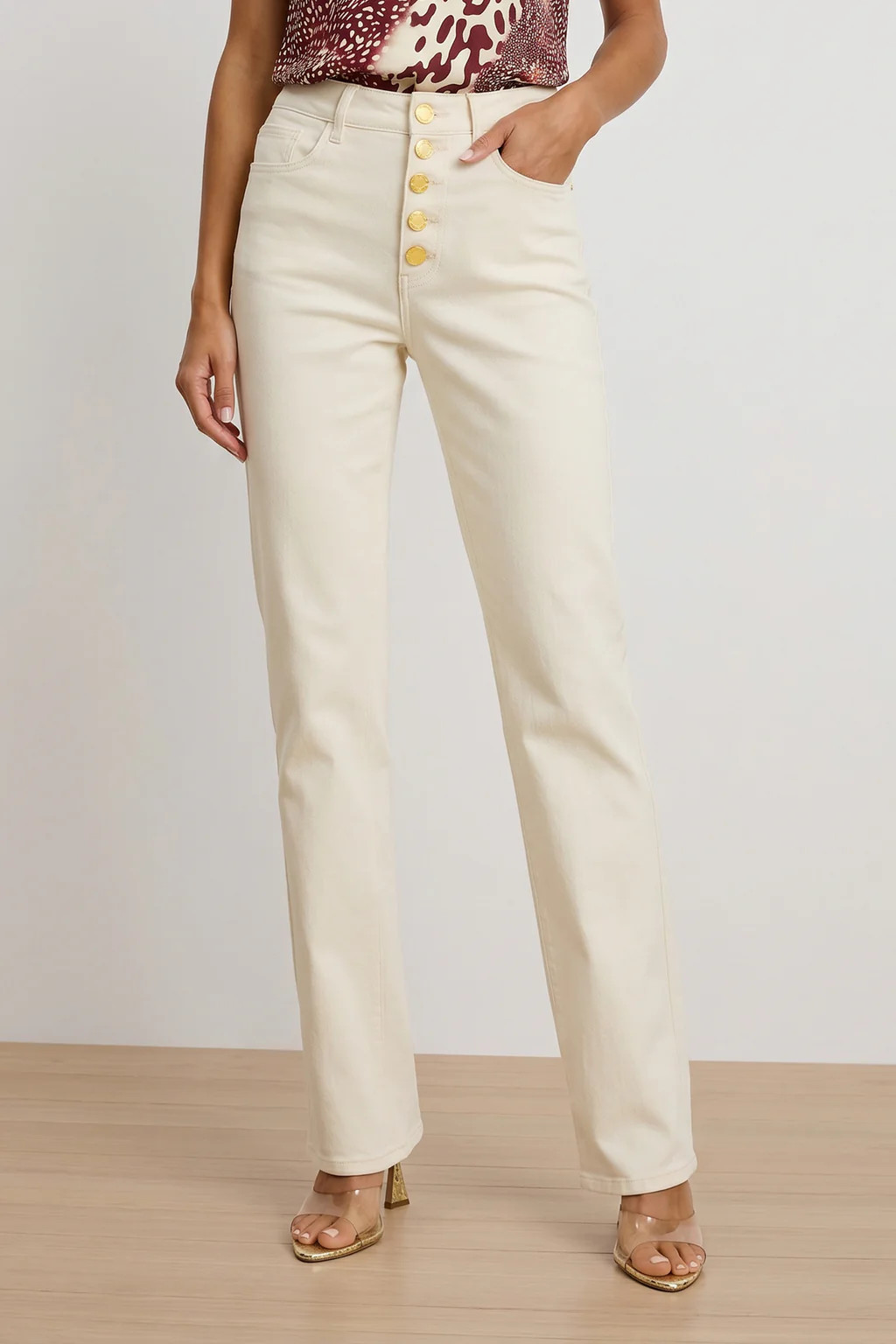 Aubrey Bootcut Jean - Ivory | The Noli Shop