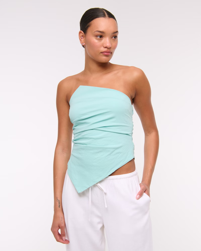 Women's Asymmetrical Strapless Top | Women's Tops | Abercrombie.com | Abercrombie & Fitch (US)