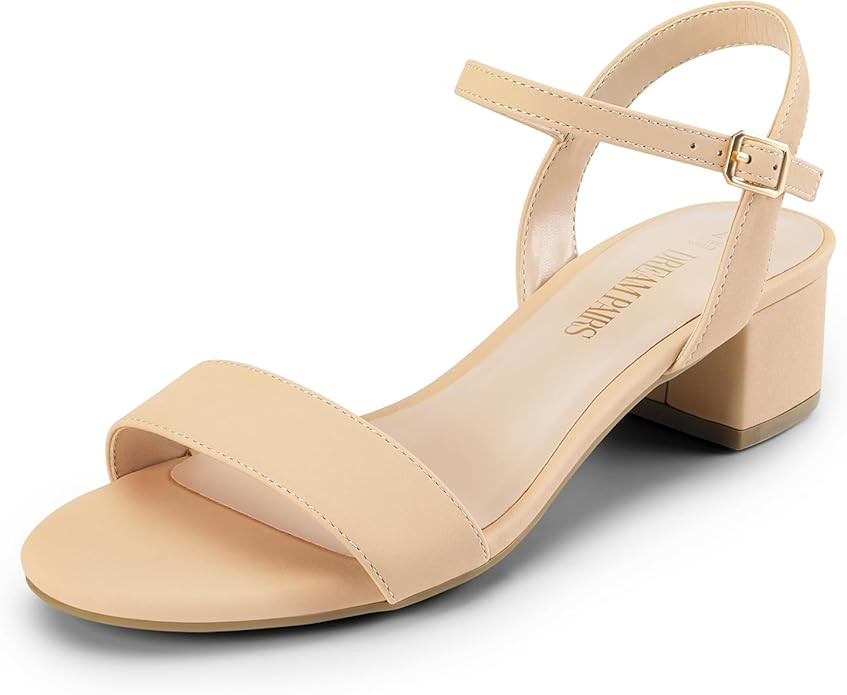 DREAM PAIRS Women's Low Heels for Women Classic Open Toe Ankle Strap Block Chunky Heel Sandals Ho... | Amazon (US)