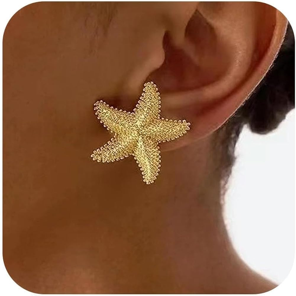 Starfish Shell Earrings Summer Beach Jewelry for Women Pearl Drop Seashell Earrings Summer Outfit... | Amazon (US)