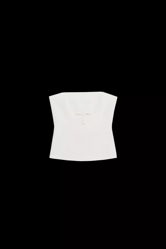 STRAPLESS TOP WITH BOW | Zara UK