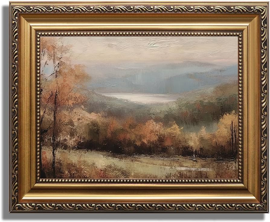 ASTRDECOR Framed Vintage Wall Art for Bedroom, Rustic Fall Landscape Canvas Wall Art Prints, Vint... | Amazon (US)