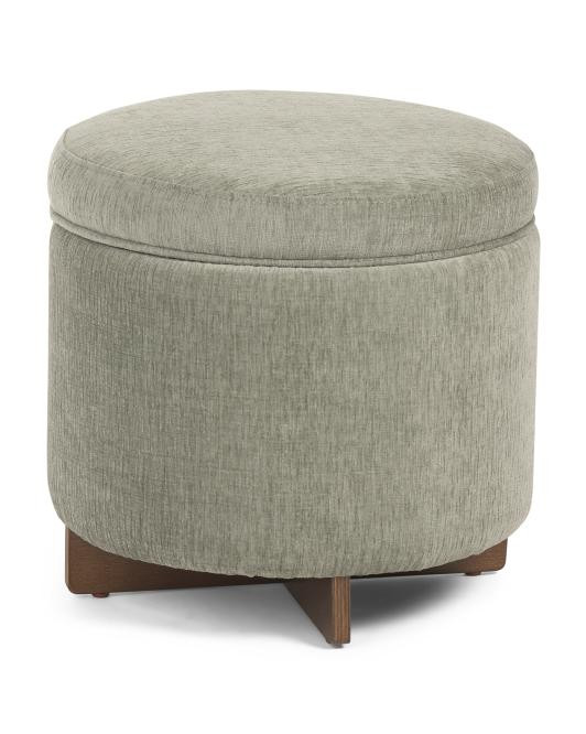 18x17 Chantel Wood Base Storage Ottoman | TJ Maxx