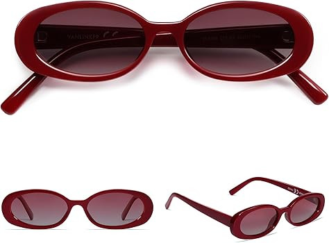 VANLINKER Polarized Retro Oval Sunglasses for Women and Men Small 90s Style VL9580 | Amazon (US)
