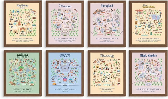 Disneyland Posters - Disney Wall Art, Disneyland Travel Poster, Disney Prints Wall Art, Magic Kin... | Amazon (US)