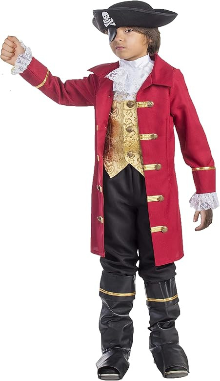 Dress Up America Pirate Costume for Kids - Captain Hook Dress Up Costume for Boys - Children's' P... | Amazon (US)