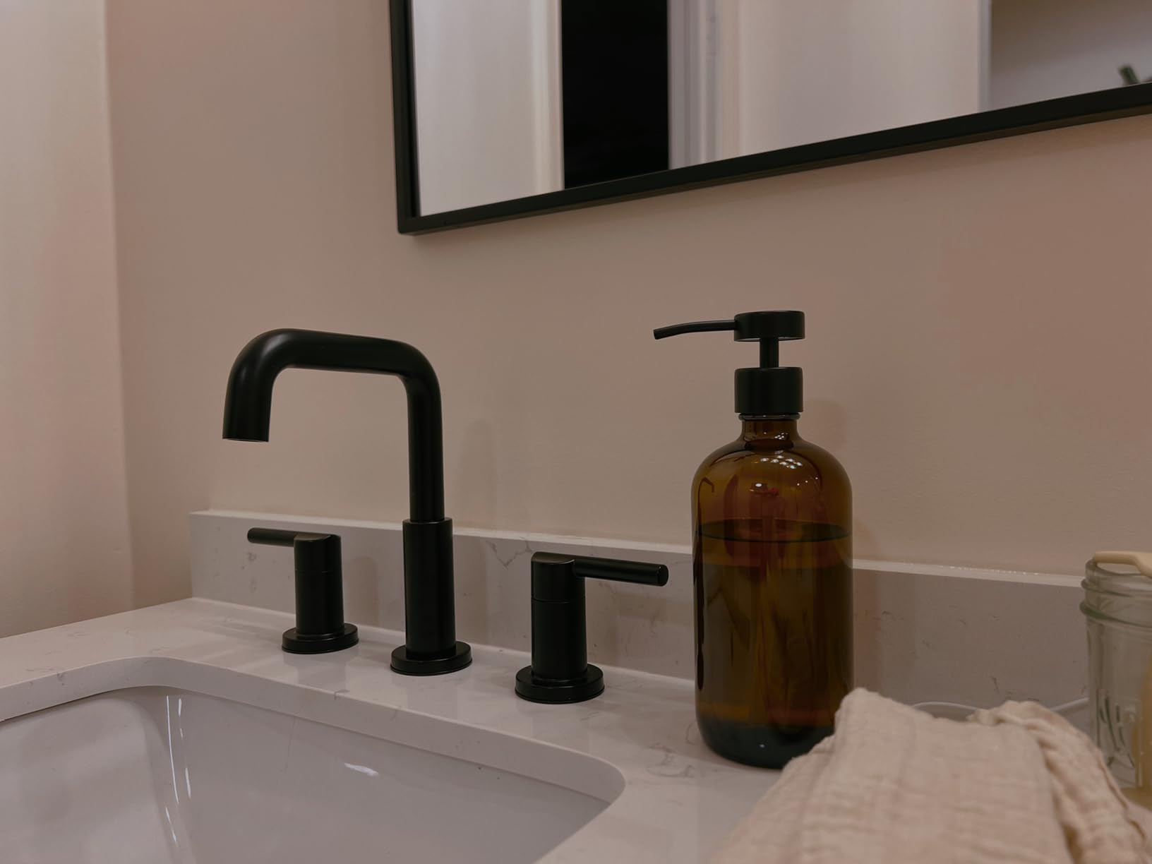 GMISUN Amber Glass Soap Dispenser, 2 Pack Bathroom Hand Soap Dispenser with Stainless Steel Pump,... | Amazon (US)