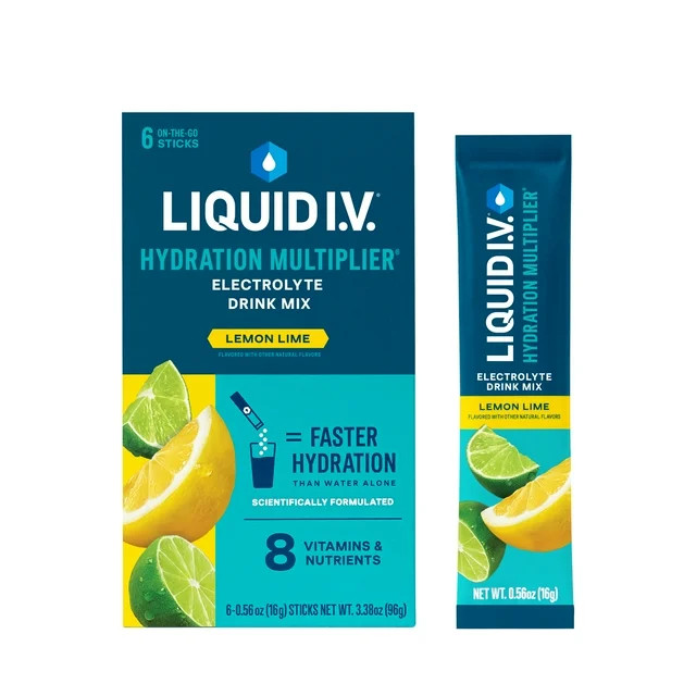 Liquid I.V.® Lemon Lime Hydration Multiplier® Powdered Electrolyte Drink Mix, 6 Count Packets -... | Walmart (US)