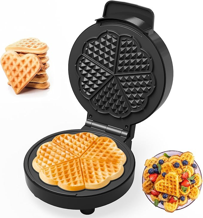 Sunvivi Heart Waffle Maker: 5 Heart Shaped Waffle Iron with Adjustable Temperature Control, Nonst... | Amazon (US)