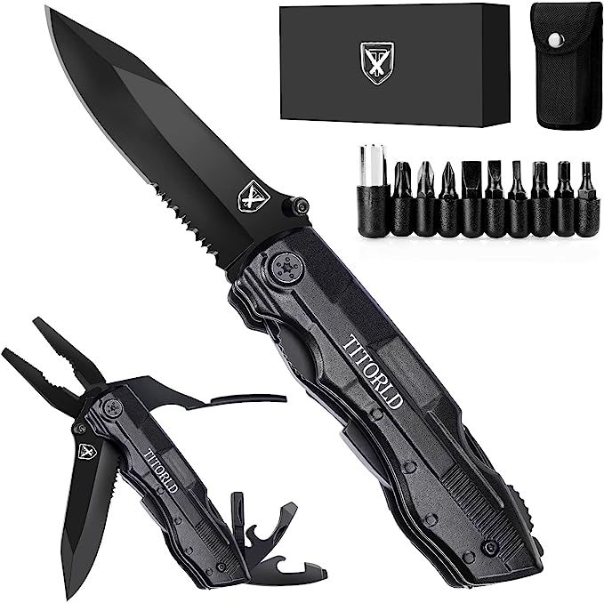 Gifts for Men Dad, Pocket Knife Multitool, Christmas Stocking Stuffers, Unique Camping Hunting Fi... | Amazon (US)