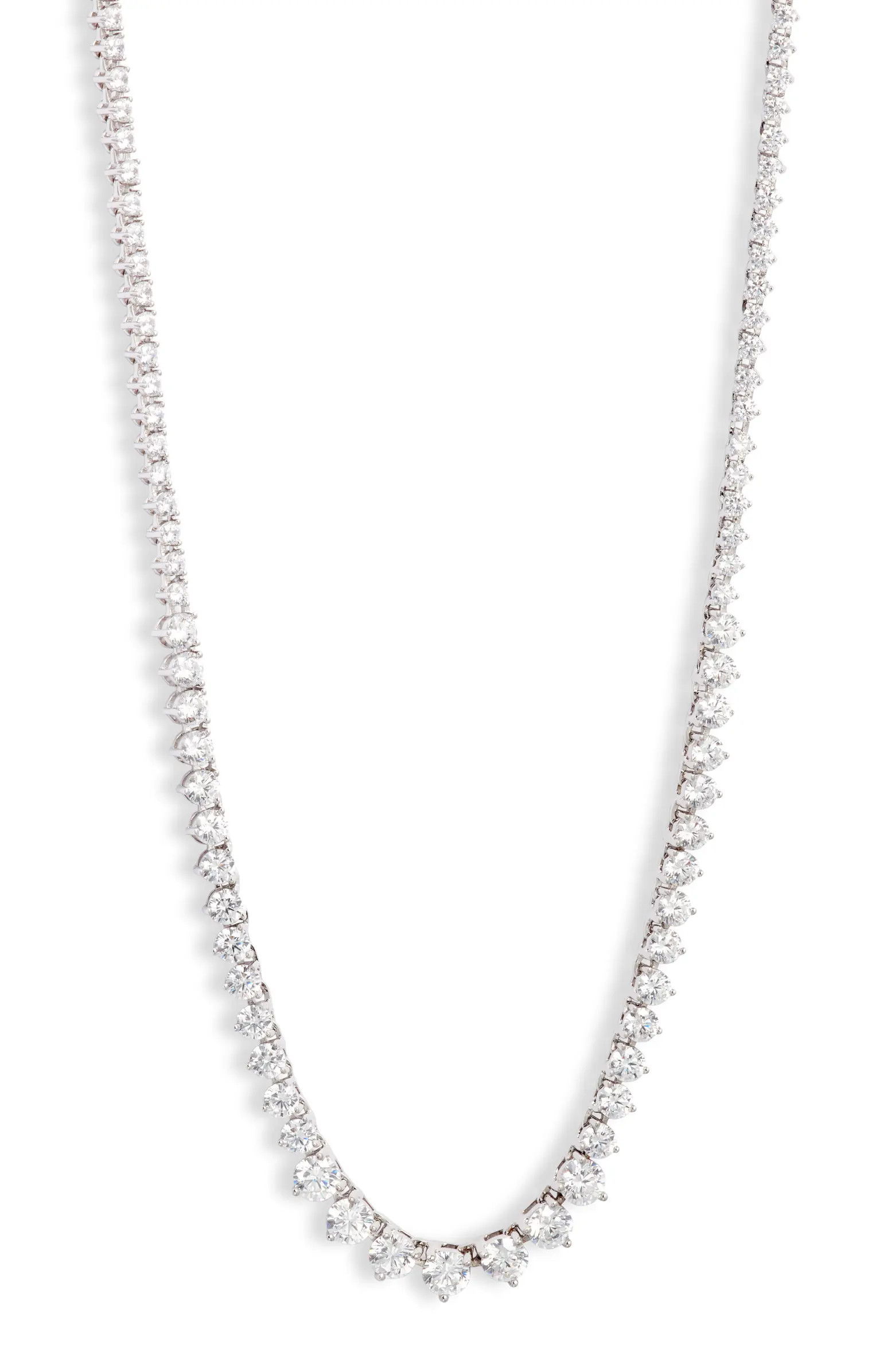 Nordstrom Graduated Cubic Zirconia Tennis Necklace | Nordstrom | Nordstrom