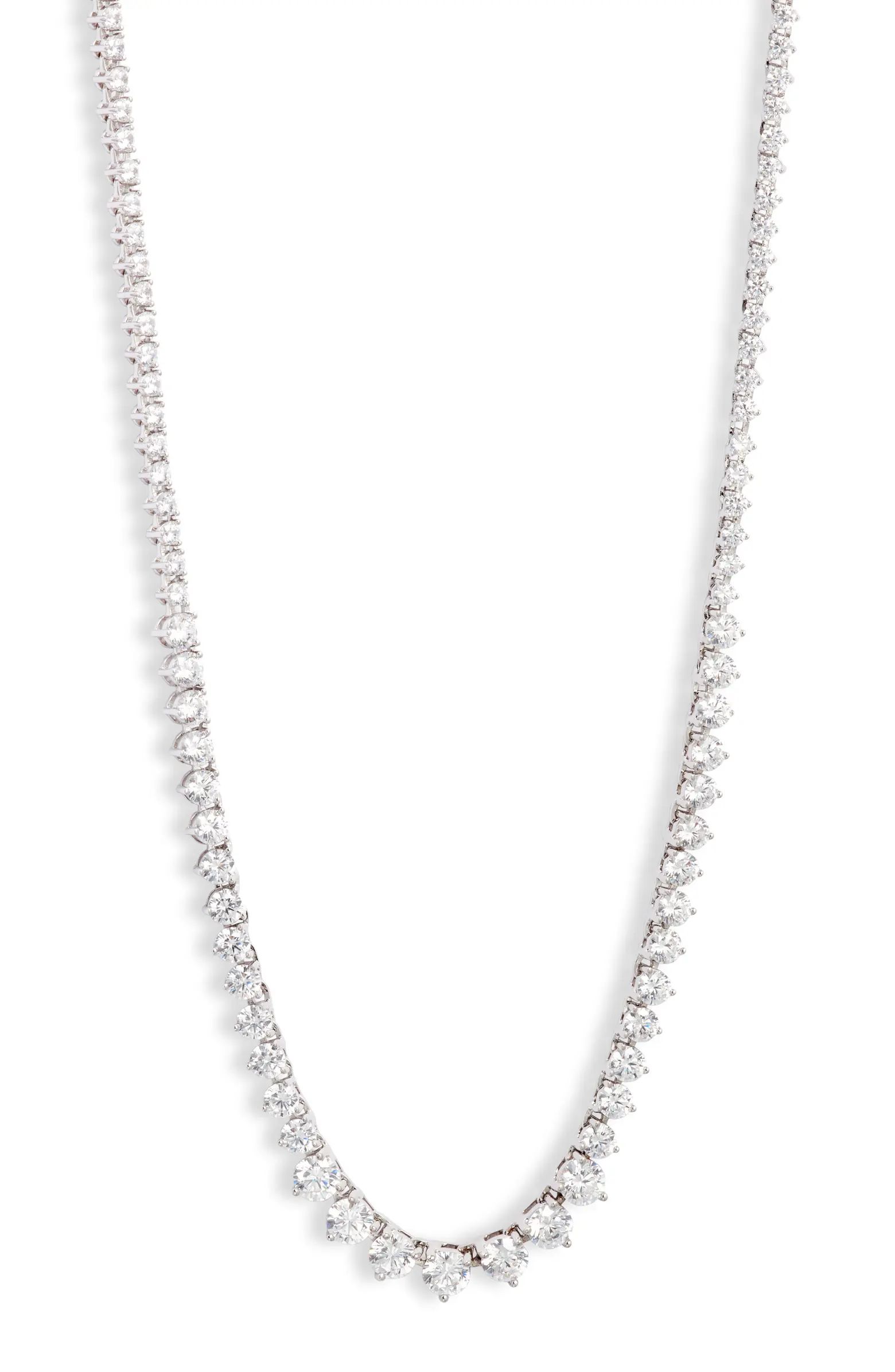 Nordstrom Graduated Cubic Zirconia Tennis Necklace | Nordstrom | Nordstrom