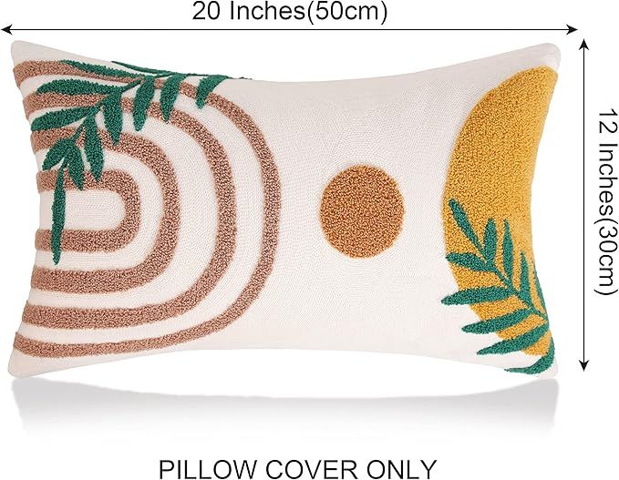 Merrycolor Boho Throw Pillows 12x20 Inches,Soft Mid Century Modern Pillowcase Lumbar, Aesthetic D... | Amazon (US)