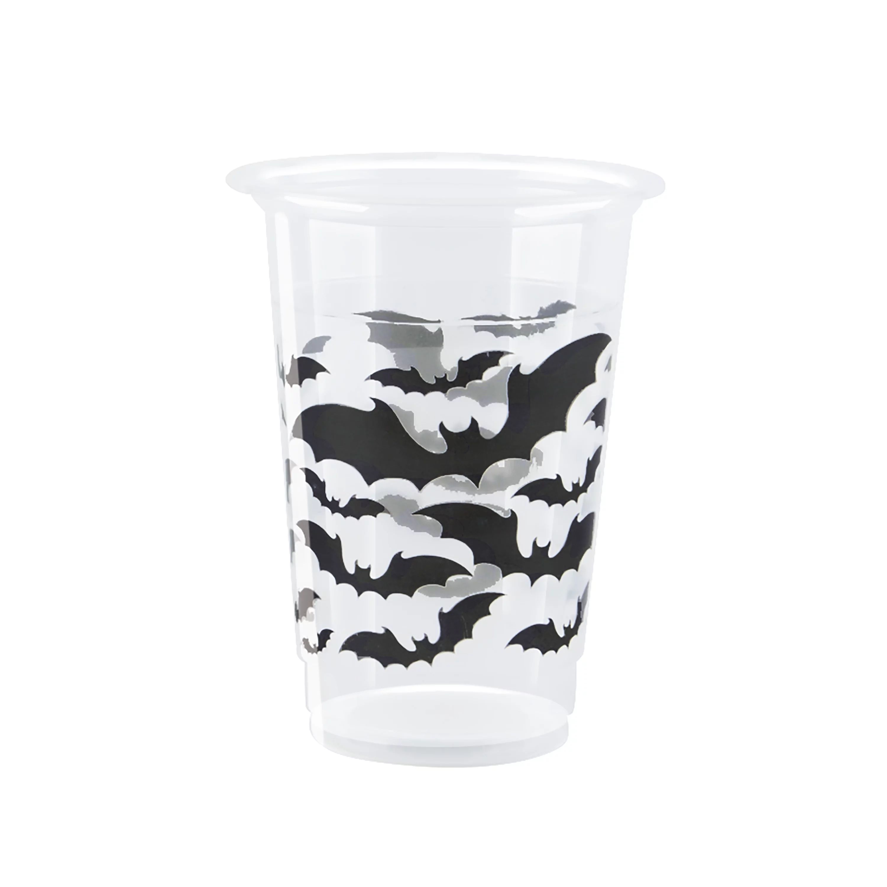 Black Bats Halloween Plastic 16oz Cups, 8ct - Walmart.com | Walmart (US)