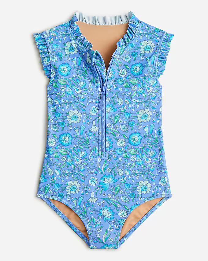 Girls zip-up one-piece swimsuit with UPF 50+ | J.Crew US