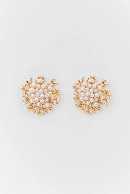 Gold Pearl Cluster Stud Earring | Avara