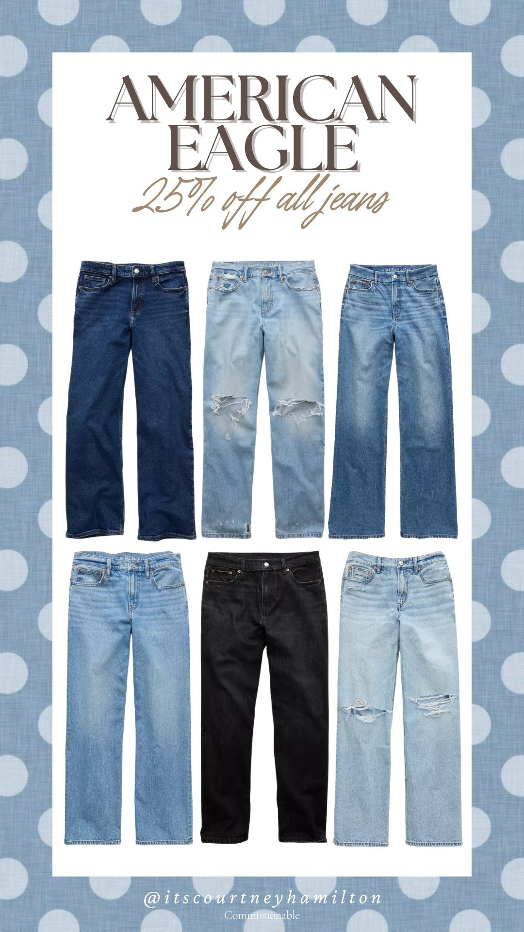 25% off all jeans from American Eagle! 

denim, spring fashion, finds under 50, finds under 100, casual outfit, new arrivals, american eagle 

 #LTKSeasonal #LTKSaleAlert #LTKMidsize