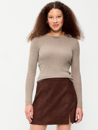 Crew-Neck Long-Sleeve Ribbed Top | Old Navy (US)