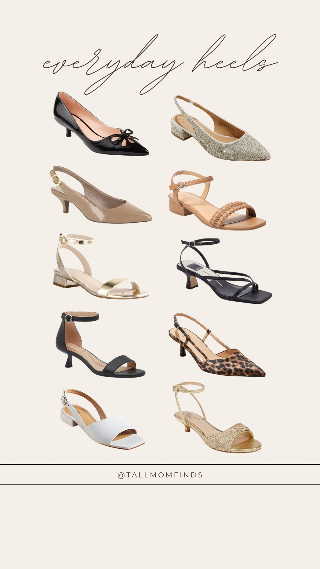 Some of the best everyday heals! Only 1”-2” so they’re perfect for everyday outfits 🤩

Heals, spring heals, spring outfit inspo, shoe inspo, trending shoes