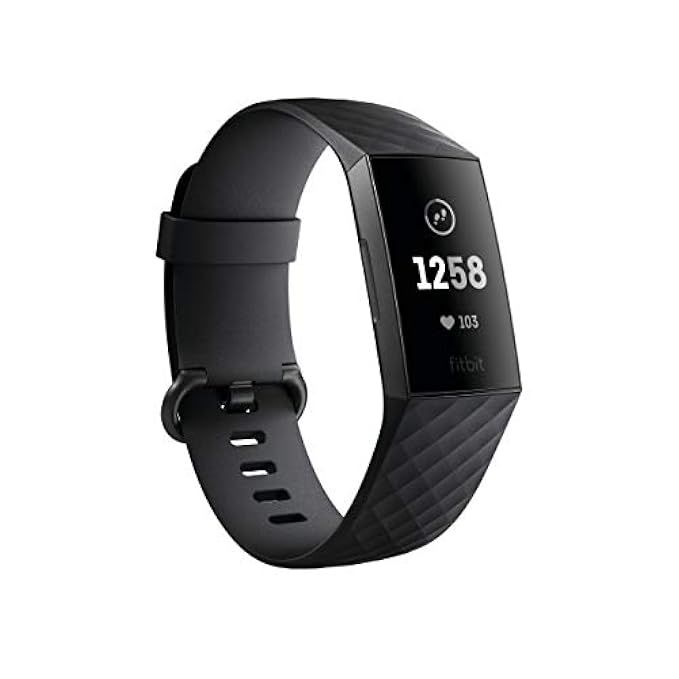 Fitbit Charge 3 Fitness Activity Tracker, Graphite/Black, One Size (S & L Bands Included) | Amazon (US)