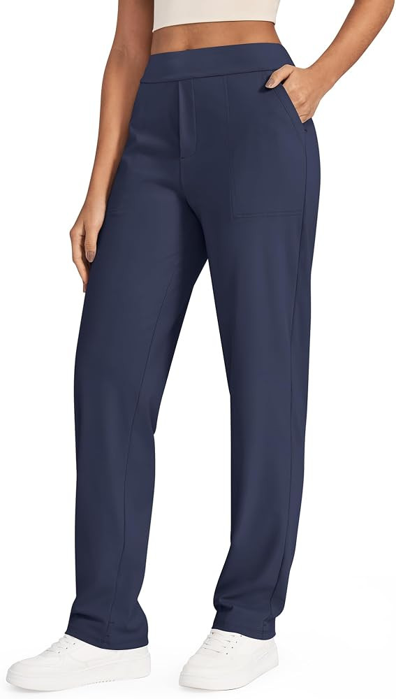 G4Free ShiftReady Women's Dress Work Pants with Pockets Yoga Straight Leg | Amazon (US)