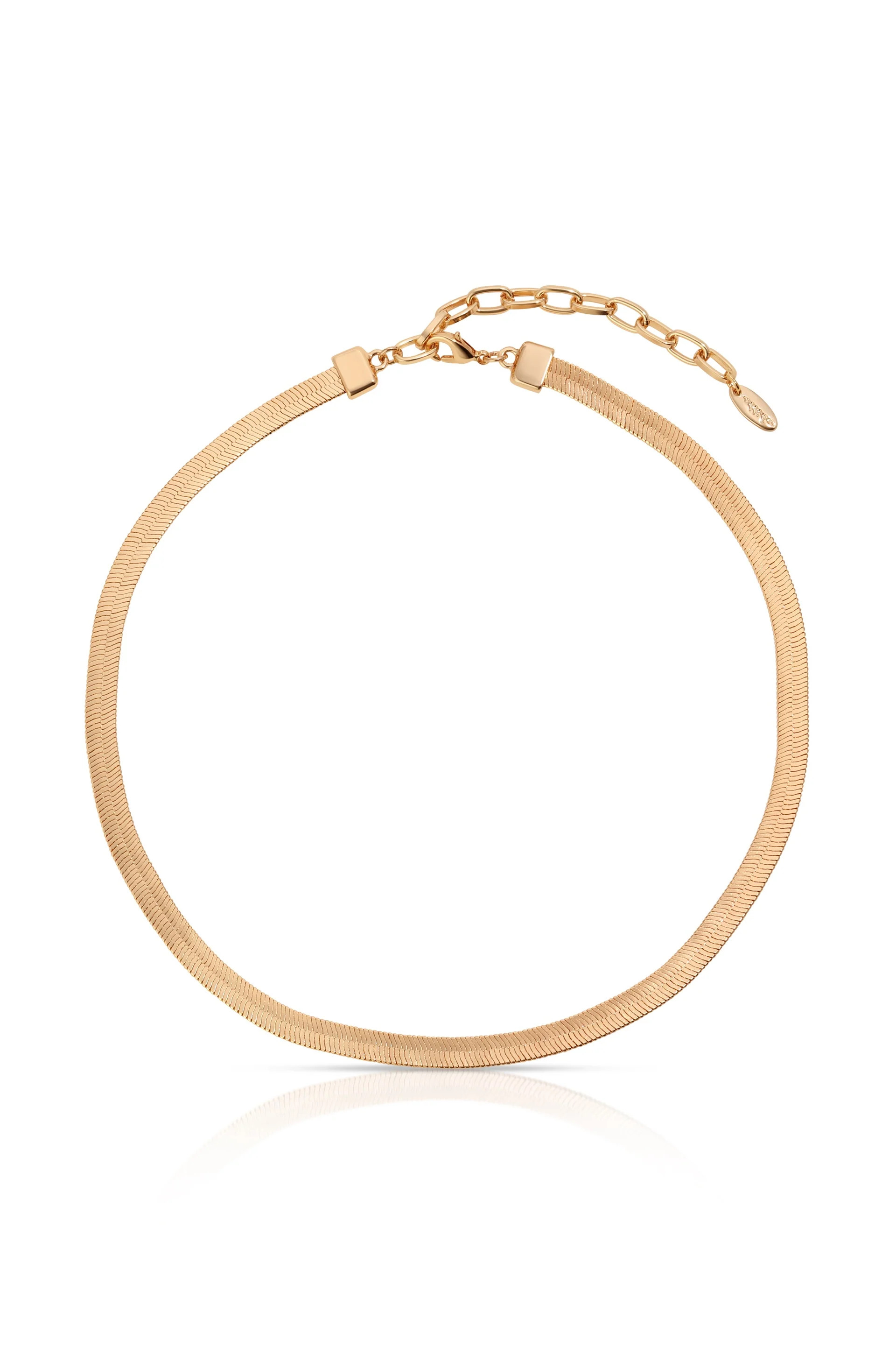 Brooklyn Flat Herringbone Chain Necklace | Ettika