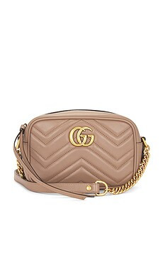 FWRD Renew Gucci GG Marmont Shoulder Bag in Beige from Revolve.com | Revolve Clothing (Global)