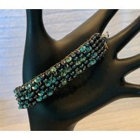 Sea Green Woven Bracelet // Beads Beaded Czech Glass/Festival Jewelry Boho Chic Handloomed Hippie | Etsy (US)