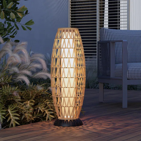 29" Solar Powered Integrated LED Outdoor Floor Lamp | Wayfair North America