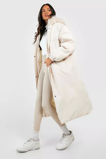 Faux Fur Trim Oversized Parka | Boohoo.com (US & CA)