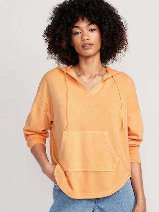 Slouchy French-Terry Tunic Hoodie for Women | Old Navy (US)