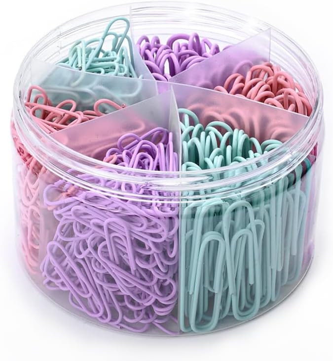 Macaron Colored Paper Clips,450 pcs Paper Clips Assorted Sizes, Large Small（1.1 inch & 2 inch... | Amazon (US)