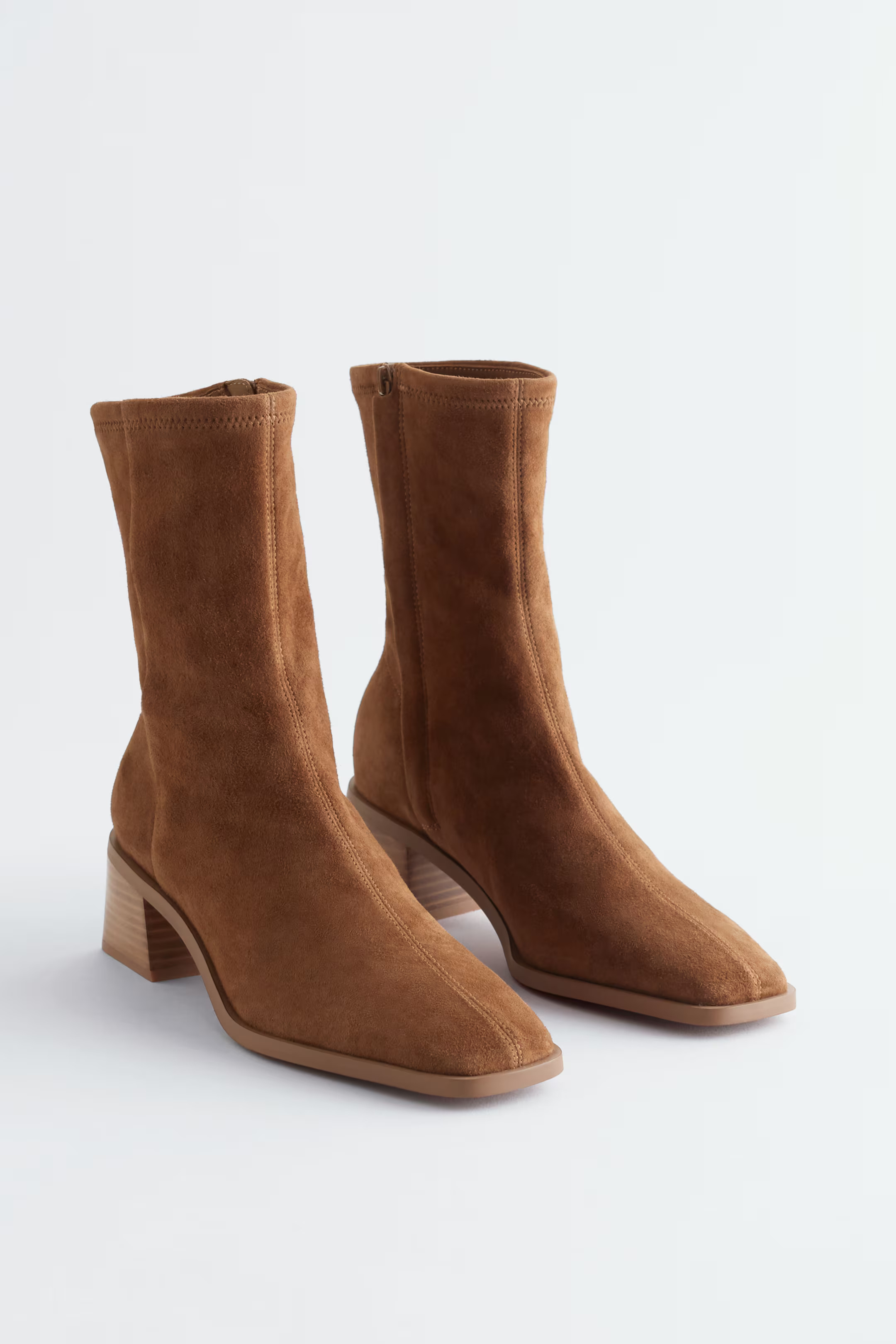 Leather Sock Boots - Cognac - Ladies | H&M GB | H&M (UK, MY, IN, SG, PH, TW, HK)