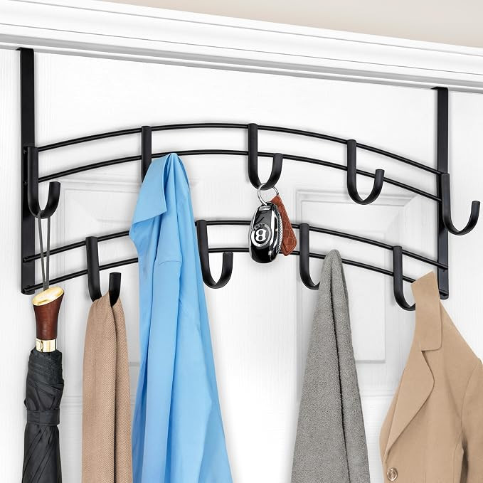 LYNK Professional® Home™ Over the Door Hooks - 9 Hook – Over the Door Coat Rack - Over the D... | Amazon (US)