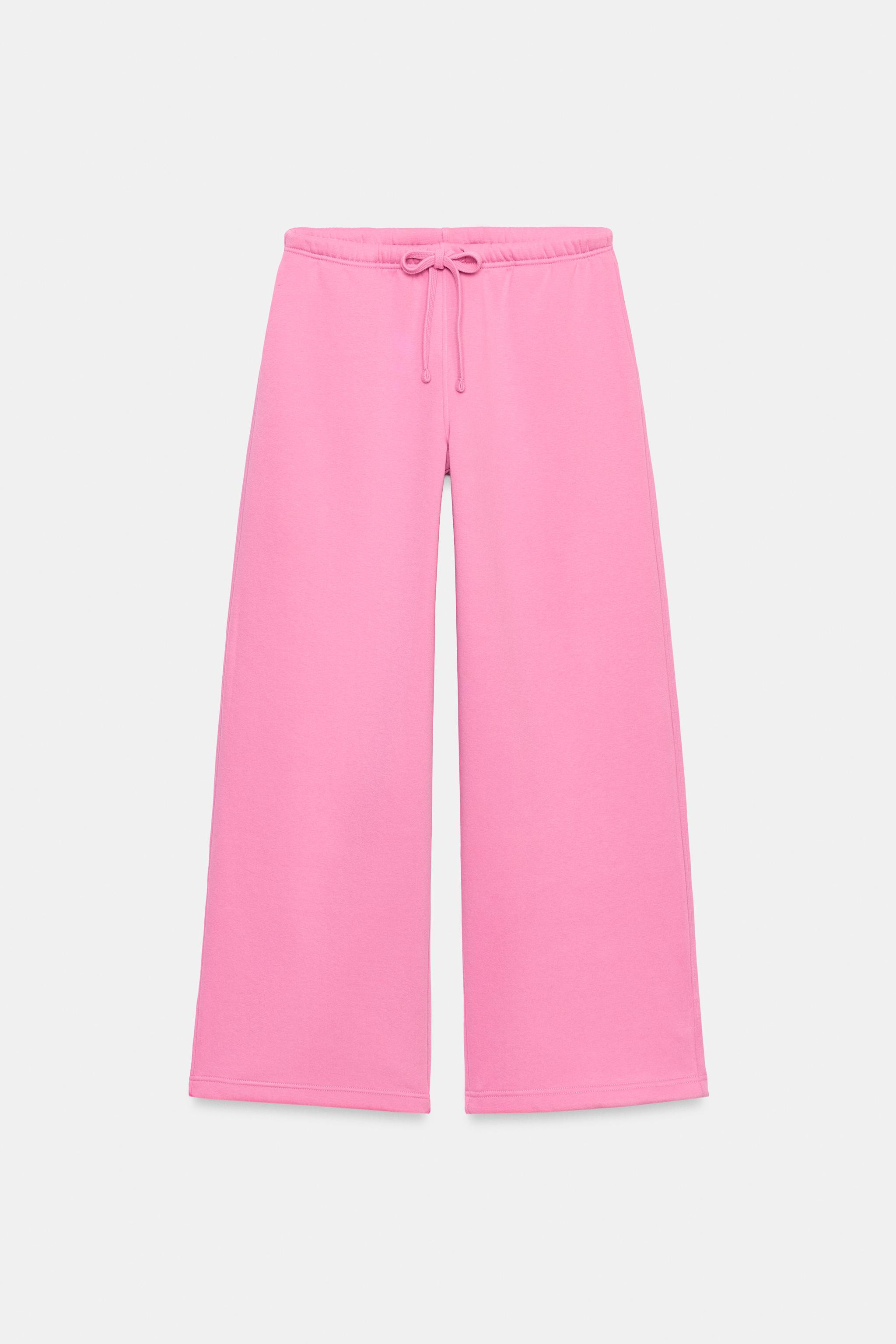 BASIC STRAIGHT-LEG PLUSH TROUSERS WITH ADJUSTABLE HEM | Zara UK