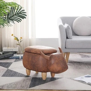Ottoman Bedroom Furniture Animal Storage Stool for Kids Bull Shape | Bed Bath & Beyond