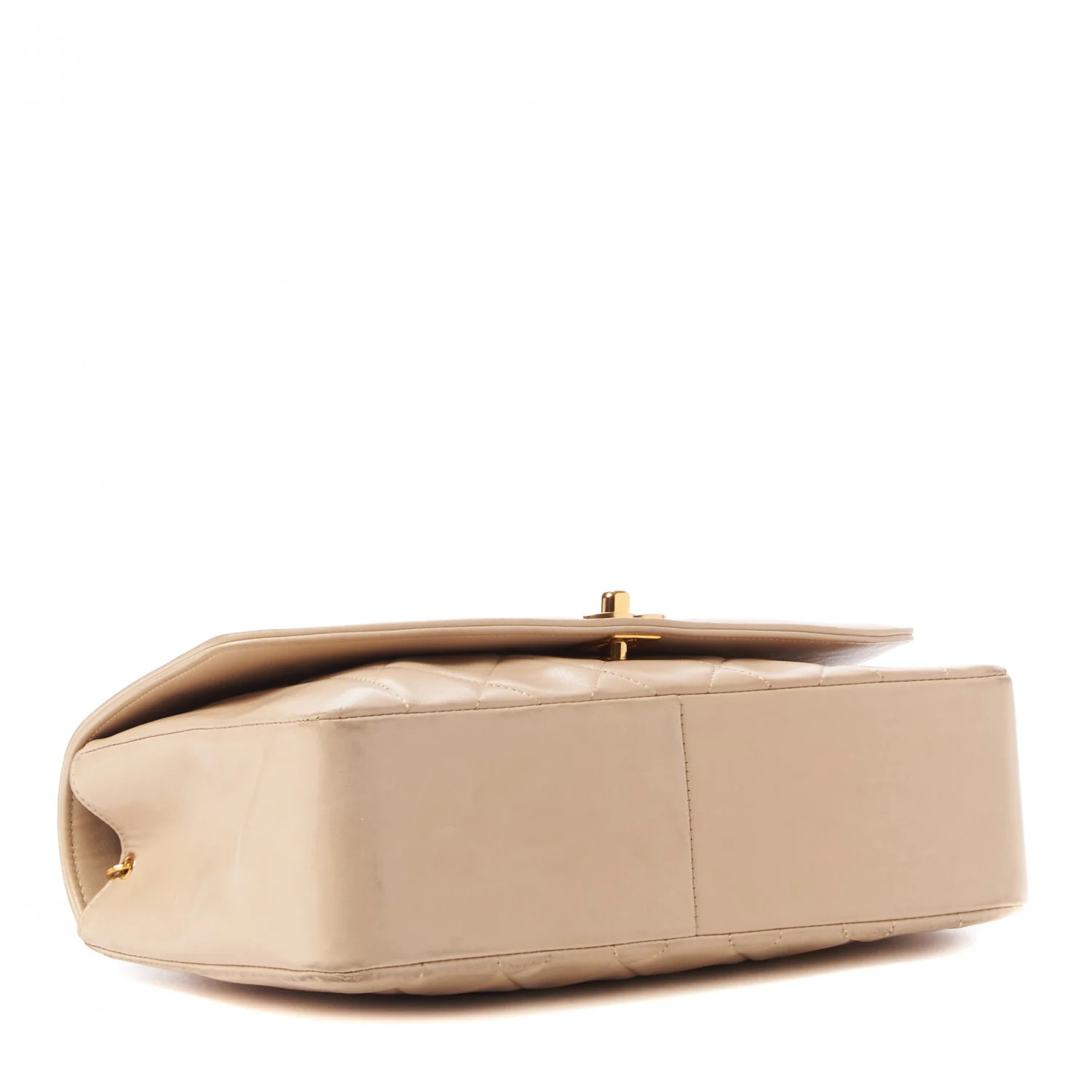 Lambskin Quilted Medium Single Flap Beige | FASHIONPHILE (US)