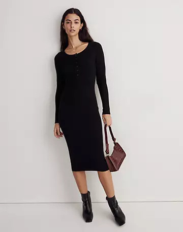 Henley Sweater Midi Dress | Madewell