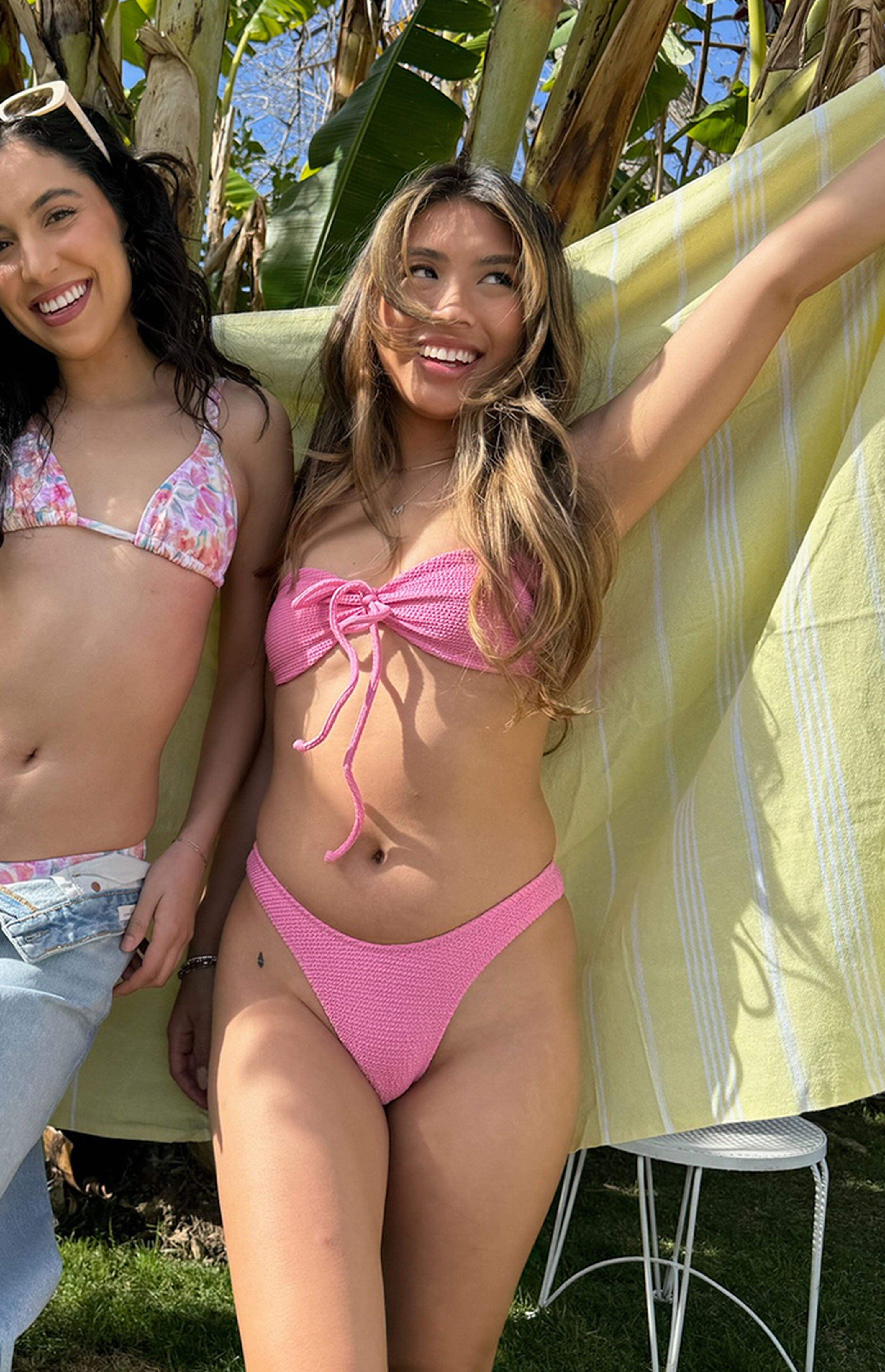 PacSun Eco Pink Bianca Scrunch Scoop High Cut Bikini Bottom | PacSun